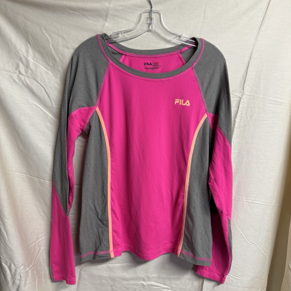 Fila Sport Women's Long Sleeve Size XL Athletic Outdoor Performance Top Pink